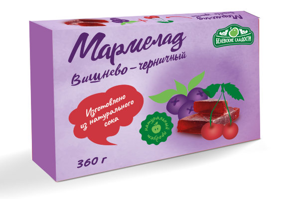 №2 Мармелад  "Вишнево-черничный" белевский 360г   в Переславле-залесском